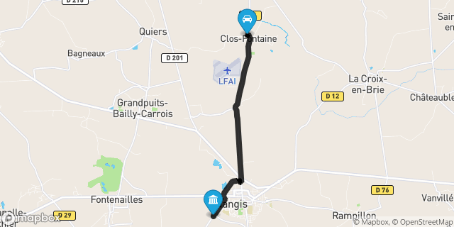 Itinéraire vers Nangis