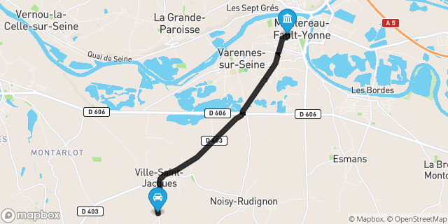 Itinéraire vers Montereau-Fault-Yonne