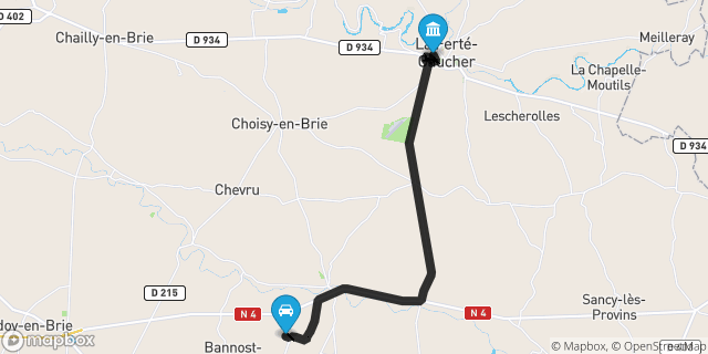 Itinéraire vers La Ferté-Gaucher