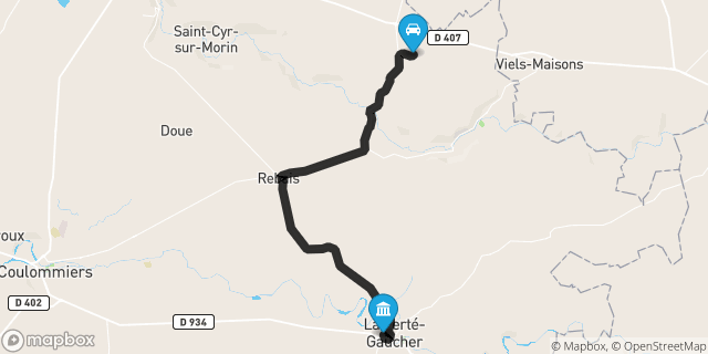 Itinéraire vers La Ferté-Gaucher