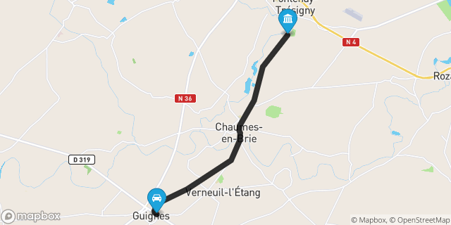 Itinéraire vers Fontenay-Trésigny