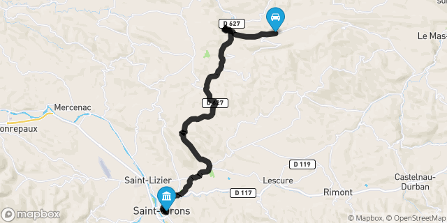 Itinéraire vers Saint-Girons