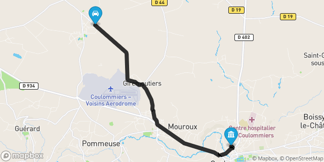 Itinéraire vers Coulommiers