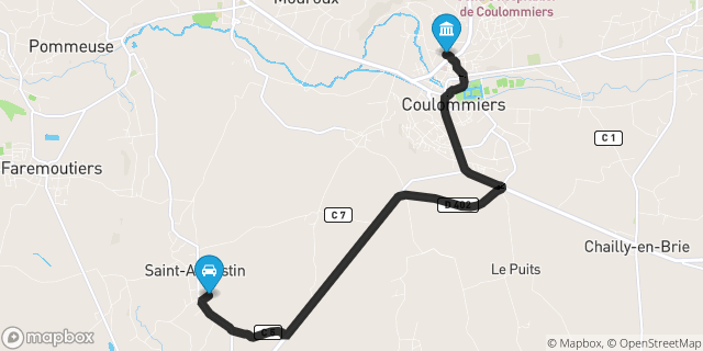 Itinéraire vers Coulommiers