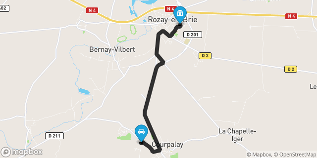 Itinéraire vers Rozay-en-Brie
