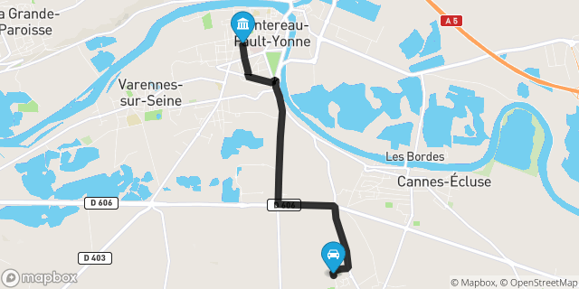 Itinéraire vers Montereau-Fault-Yonne