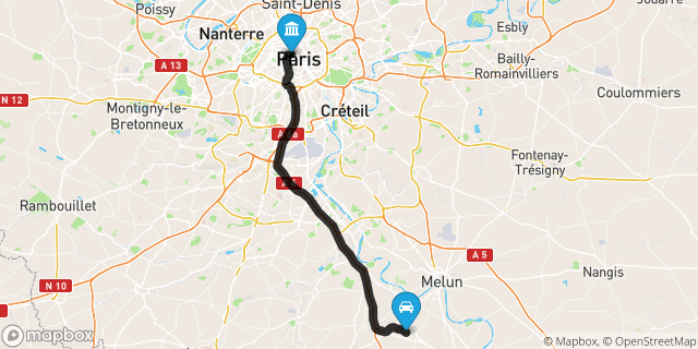 Itinéraire vers Paris