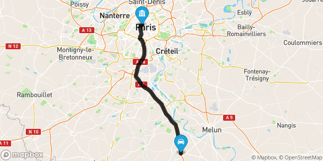 Itinéraire vers Paris