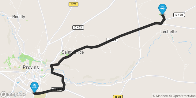 Itinéraire vers Provins