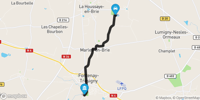 Itinéraire vers Fontenay-Trésigny