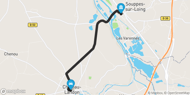 Itinéraire vers Souppes-sur-Loing