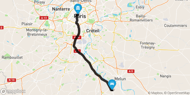 Itinéraire vers Paris