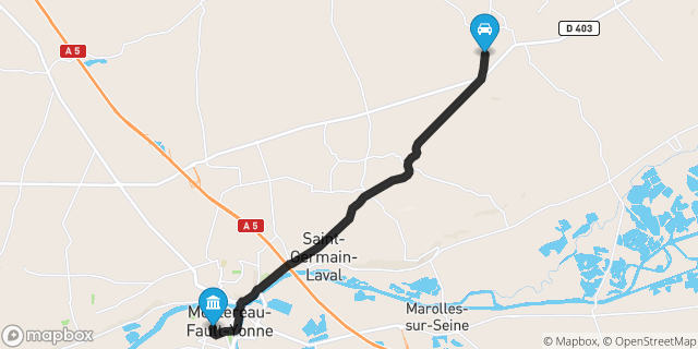 Itinéraire vers Montereau-Fault-Yonne