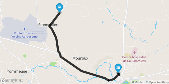 Itinéraire vers Coulommiers
