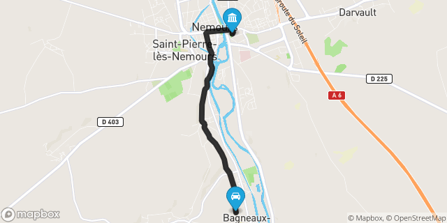 Itinéraire vers Nemours