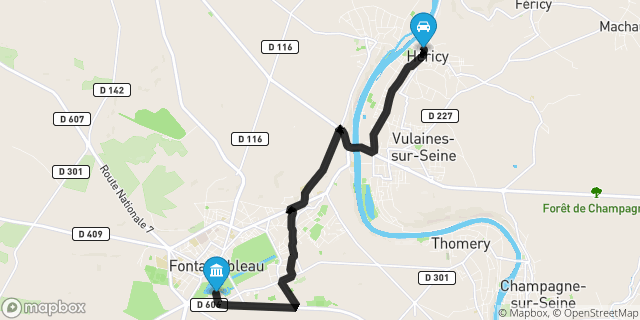 Itinéraire vers Fontainebleau