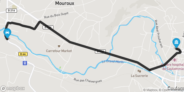 Itinéraire vers Coulommiers