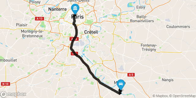 Itinéraire vers Paris