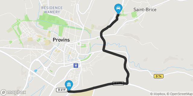 Itinéraire vers Provins