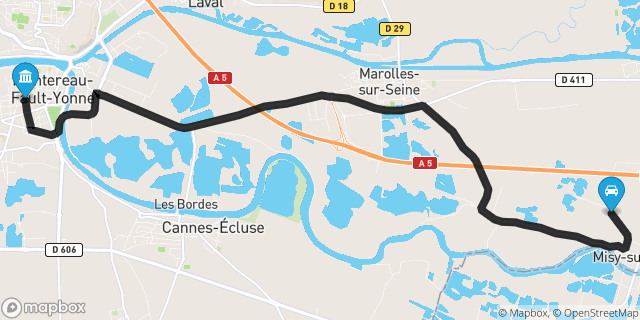 Itinéraire vers Montereau-Fault-Yonne