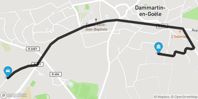 Itinéraire vers Dammartin-en-Goële