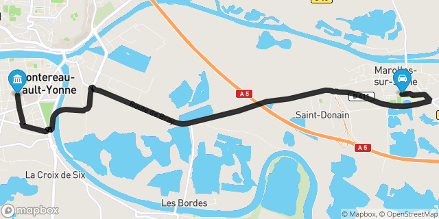 Itinéraire vers Montereau-Fault-Yonne