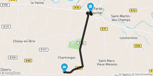 Itinéraire vers La Ferté-Gaucher