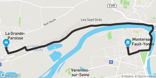 Itinéraire vers Montereau-Fault-Yonne
