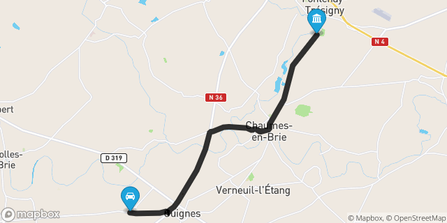 Itinéraire vers Fontenay-Trésigny
