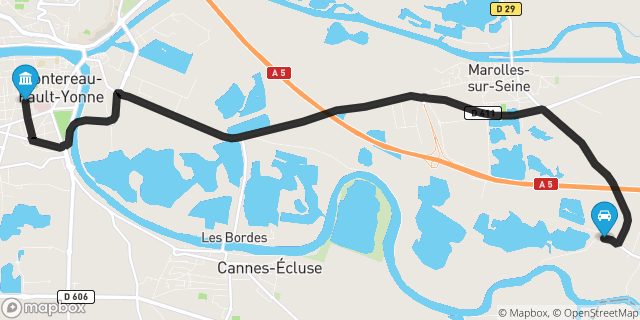 Itinéraire vers Montereau-Fault-Yonne