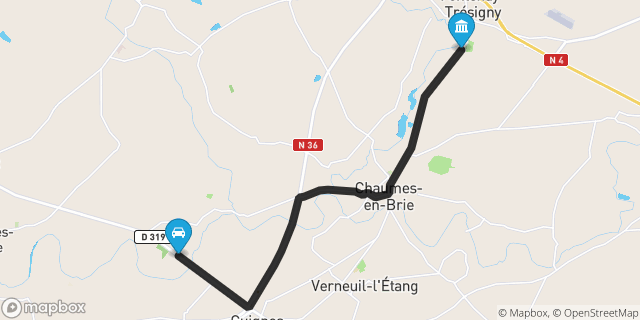 Itinéraire vers Fontenay-Trésigny
