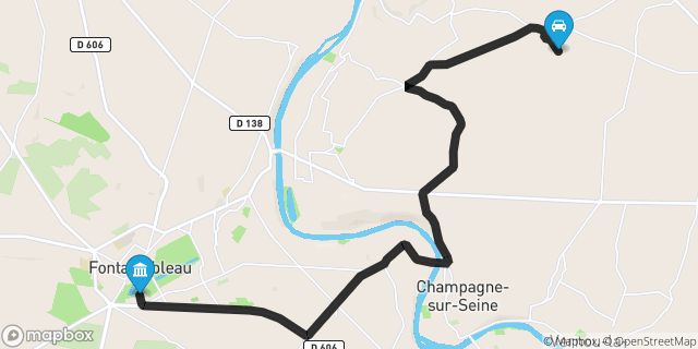 Itinéraire vers Fontainebleau