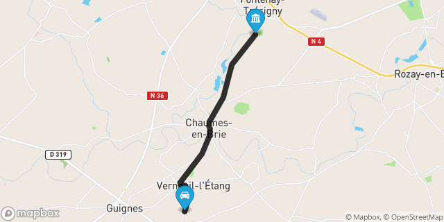 Itinéraire vers Fontenay-Trésigny