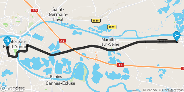Itinéraire vers Montereau-Fault-Yonne