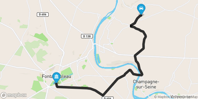 Itinéraire vers Fontainebleau