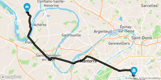 Itinéraire vers Paris