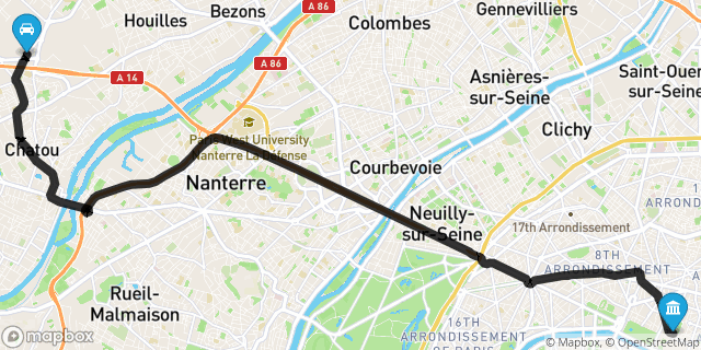 Itinéraire vers Paris
