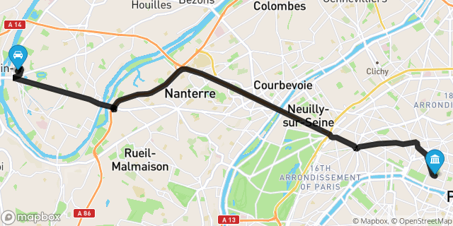Itinéraire vers Paris