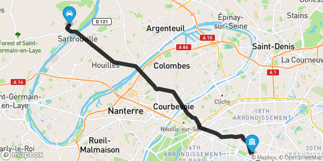 Itinéraire vers Paris