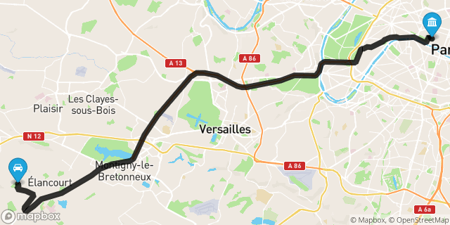 Itinéraire vers Paris