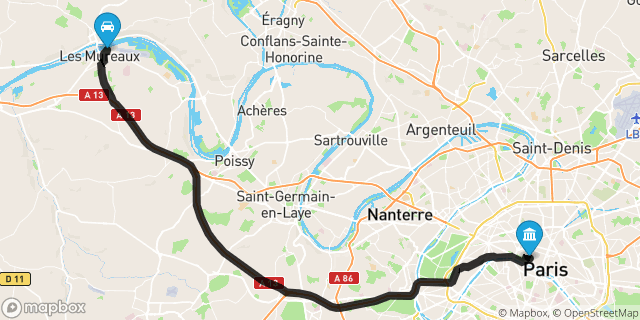 Itinéraire vers Paris