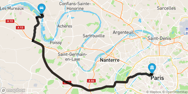Itinéraire vers Paris