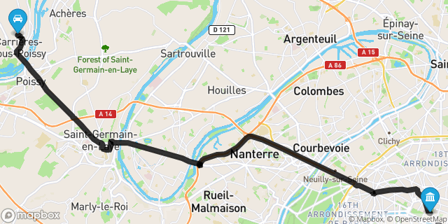 Itinéraire vers Paris