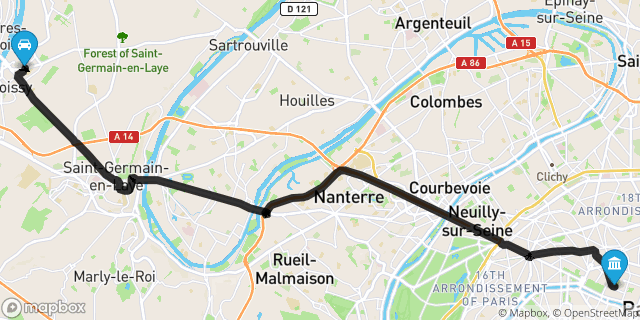 Itinéraire vers Paris
