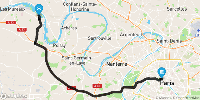 Itinéraire vers Paris