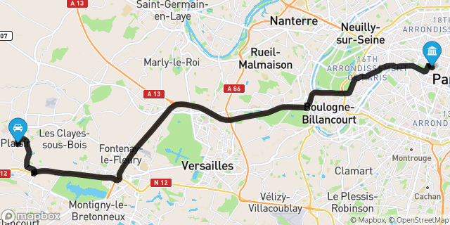 Itinéraire vers Paris