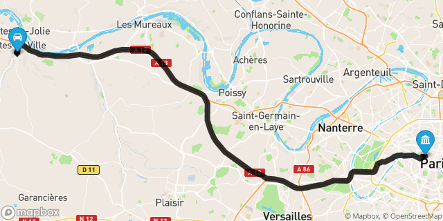 Itinéraire vers Paris