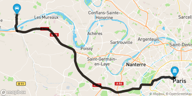 Itinéraire vers Paris