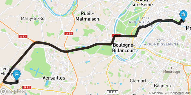 Itinéraire vers Paris