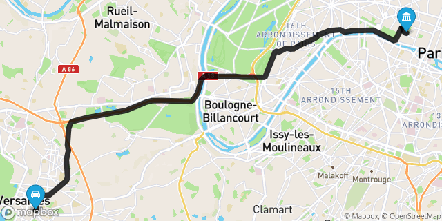 Itinéraire vers Paris